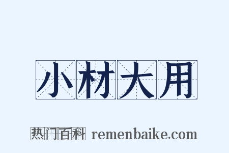 小材大用是什么意思的图片